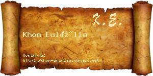 Khon Eulália névjegykártya